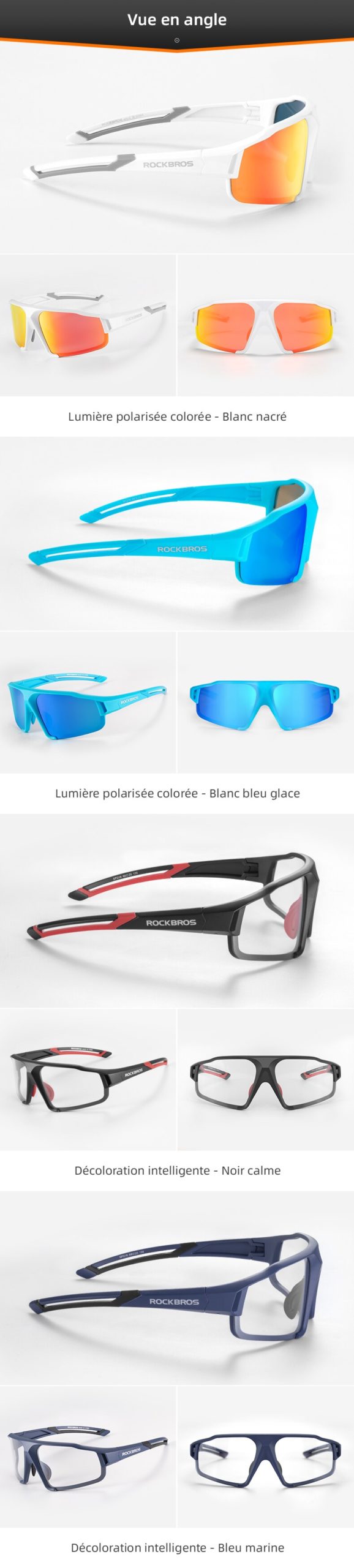 ROCKBROS lunettes de cyclisme photochromiques ROCKBROS lunettes de cyclisme photochromiques