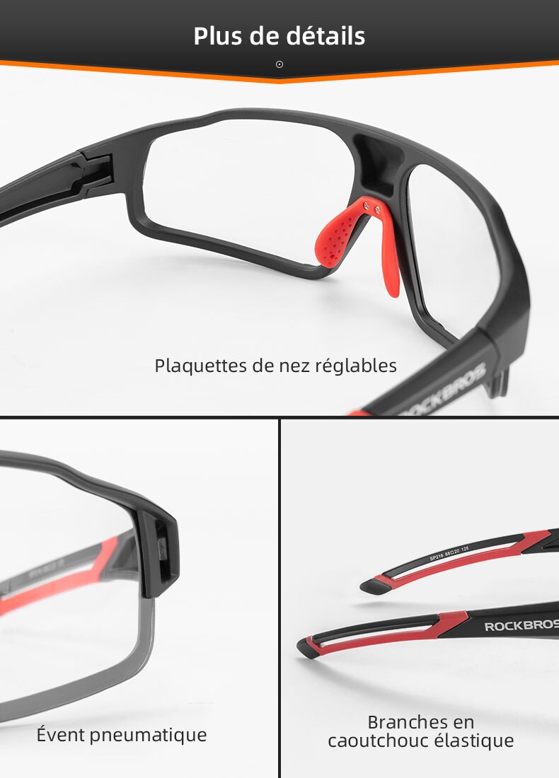 ROCKBROS lunettes de cyclisme photochromiques ROCKBROS lunettes de cyclisme photochromiques