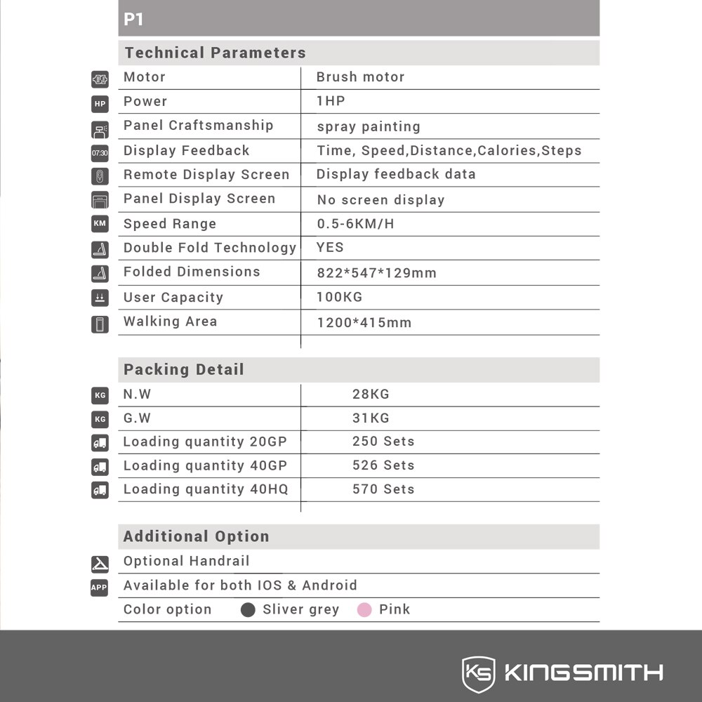 WalkingPad – tapis De course électrique pliable P1