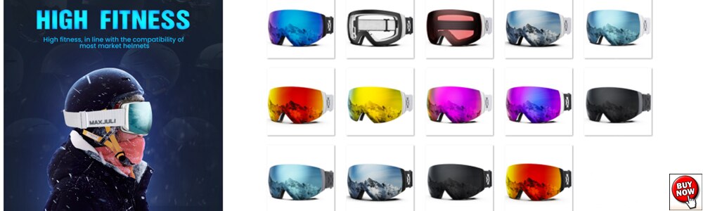 Lunettes de ski avec protection antibuée contre les UV pour homme