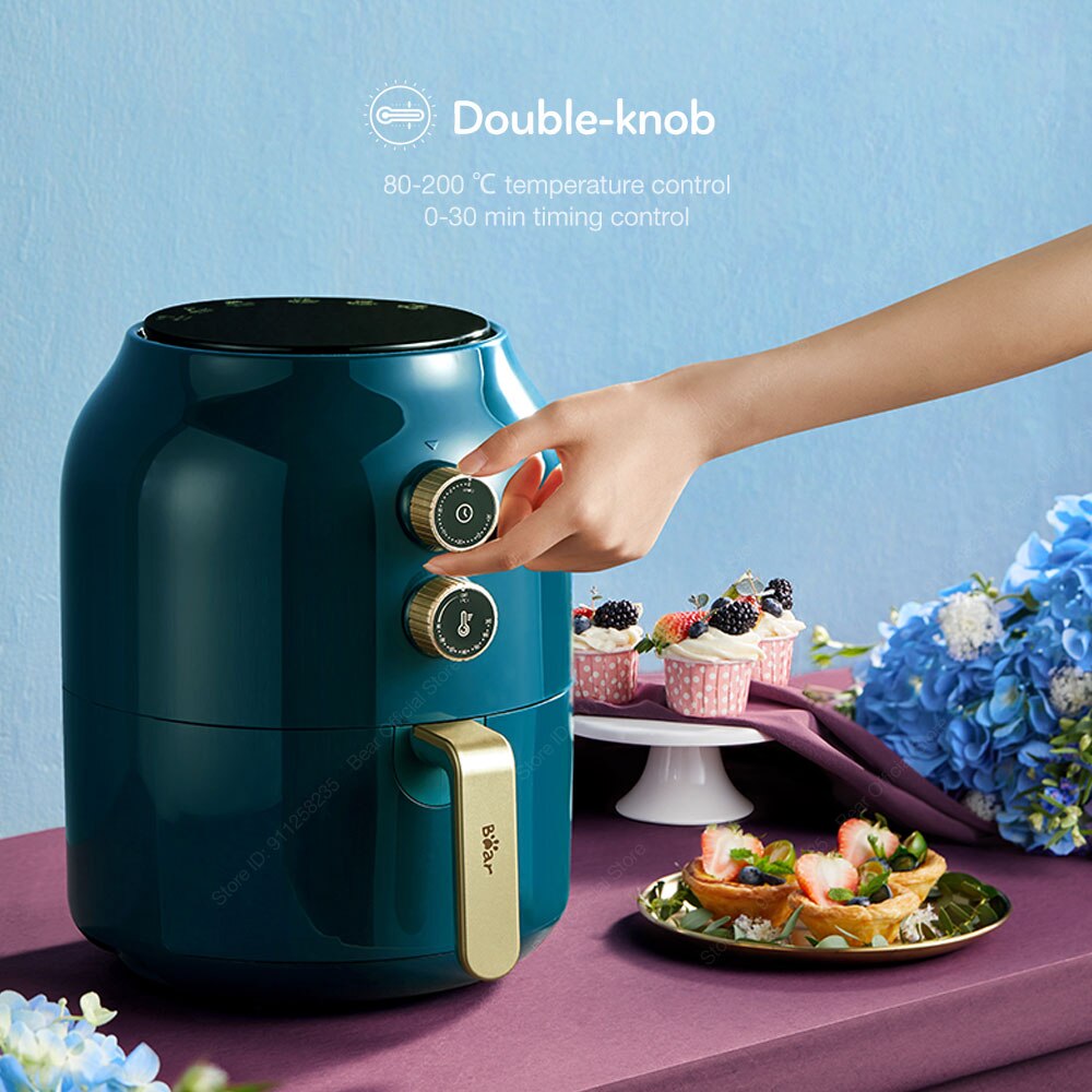 Bear – friteuse à Air sans huile électrique, 3,5 l, intelligente, pour la cuisson des frites, des pizzas et du poulet Bear – friteuse à Air sans huile électrique, 3,5 l, intelligente, pour la cuisson des frites, des pizzas et du poulet