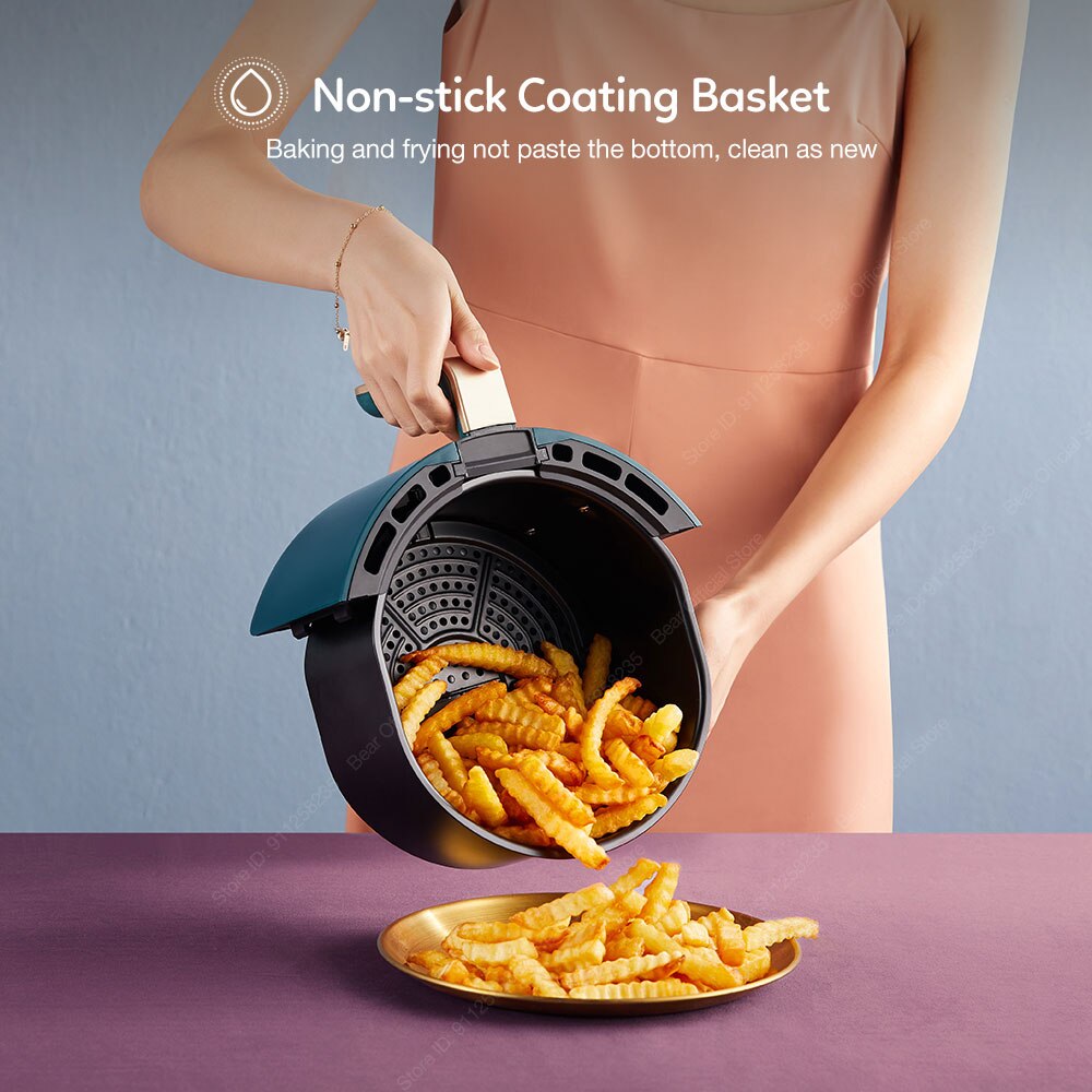 Bear – friteuse à Air sans huile électrique, 3,5 l, intelligente, pour la cuisson des frites, des pizzas et du poulet Bear – friteuse à Air sans huile électrique, 3,5 l, intelligente, pour la cuisson des frites, des pizzas et du poulet