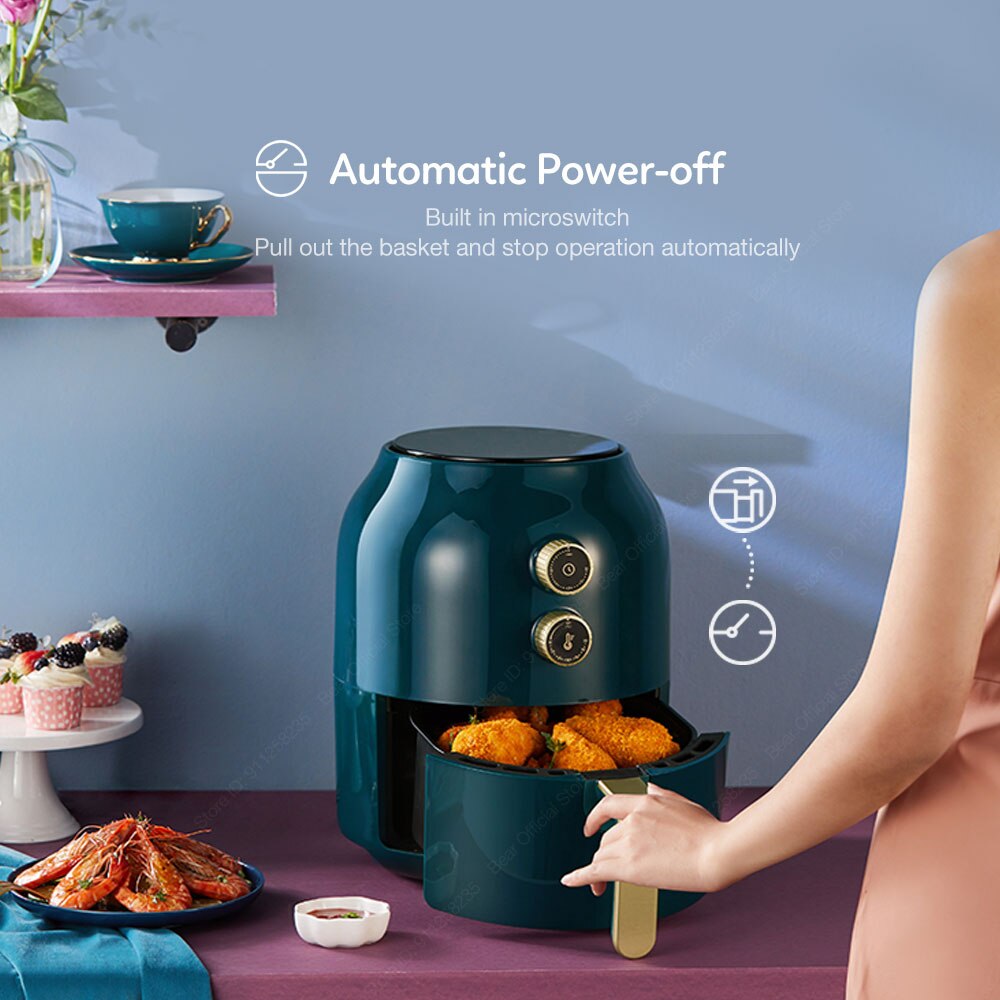 Bear – friteuse à Air sans huile électrique, 3,5 l, intelligente, pour la cuisson des frites, des pizzas et du poulet Bear – friteuse à Air sans huile électrique, 3,5 l, intelligente, pour la cuisson des frites, des pizzas et du poulet