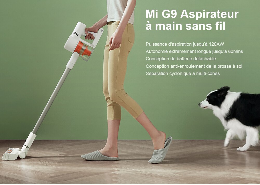 【100-10€:PDR10 】Xiaomi Aspirateur G9 aspirateur à main sans fil pour maison apartment, batterie amovible rechargeable, aspiration 120aw, collecteur de poussière, balayeuse électrique de tapis et de so 【100-10€:PDR10 】Xiaomi Aspirateur G9 aspirateur à main sans fil pour maison apartment, batterie amovible rechargeable, aspiration 120aw, collecteur de poussière, balayeuse électrique de tapis et de so