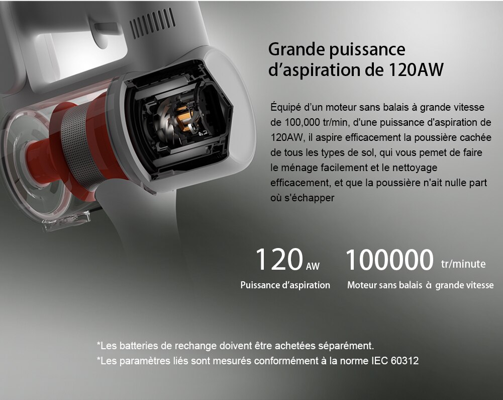 【100-10€:PDR10 】Xiaomi Aspirateur G9 aspirateur à main sans fil pour maison apartment, batterie amovible rechargeable, aspiration 120aw, collecteur de poussière, balayeuse électrique de tapis et de so 【100-10€:PDR10 】Xiaomi Aspirateur G9 aspirateur à main sans fil pour maison apartment, batterie amovible rechargeable, aspiration 120aw, collecteur de poussière, balayeuse électrique de tapis et de so