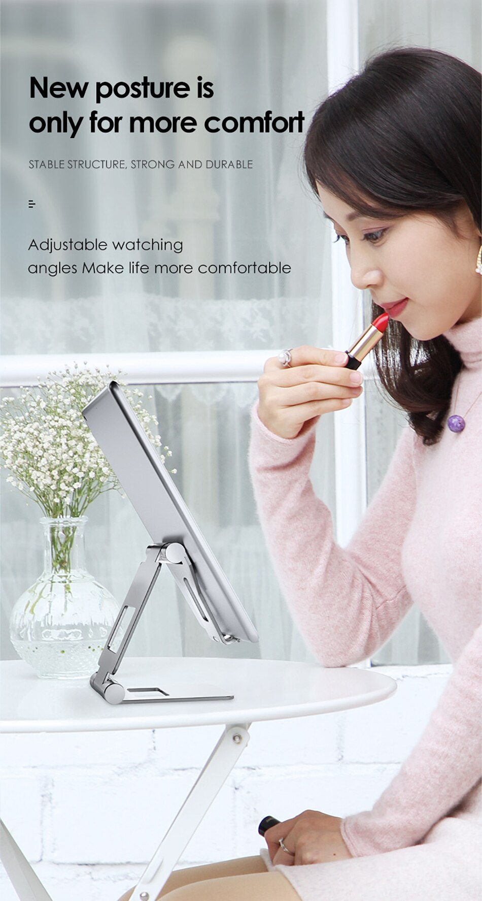 LICHEERS – support de tablette en alliage d'aluminium, pliable et réglable, pour iPad mini/iPad Air