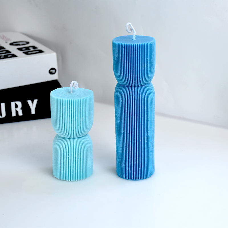 Moule en silicone pour bougie cylindrique à rayures