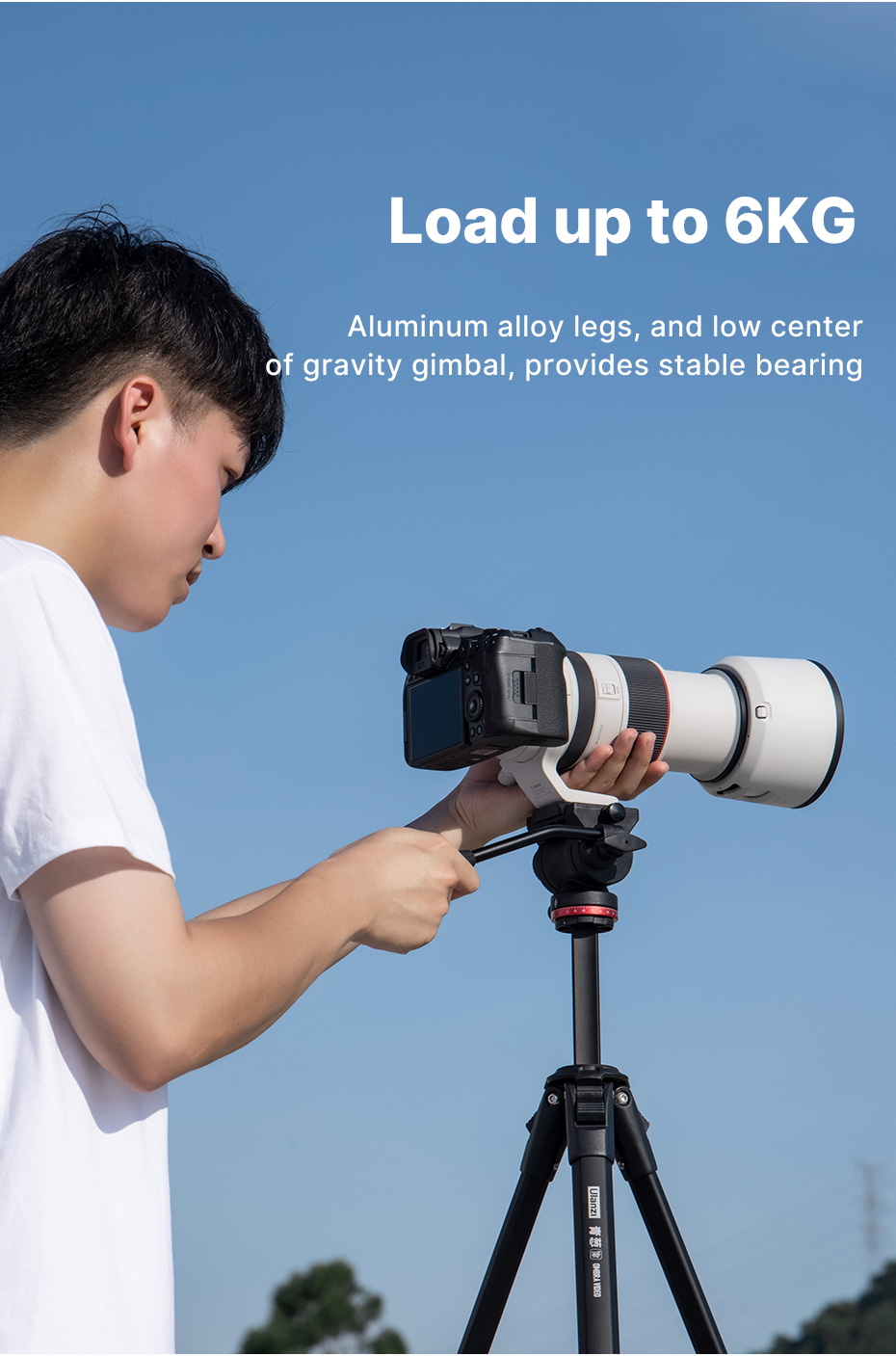 Ulanzi – trépied de voyage OMBRA 1.6M, Panorama 360 °, fluide, Drag Pan, charge maximale 6KG, plaque suisse Arca pour appareil photo DSLR