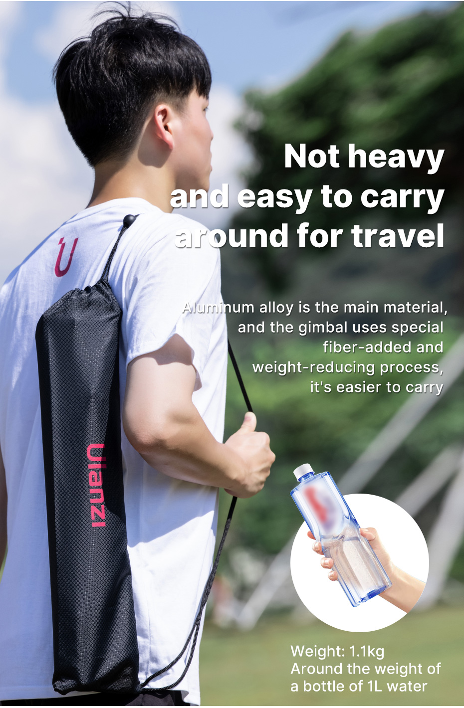 Ulanzi – trépied de voyage OMBRA 1.6M, Panorama 360 °, fluide, Drag Pan, charge maximale 6KG, plaque suisse Arca pour appareil photo DSLR