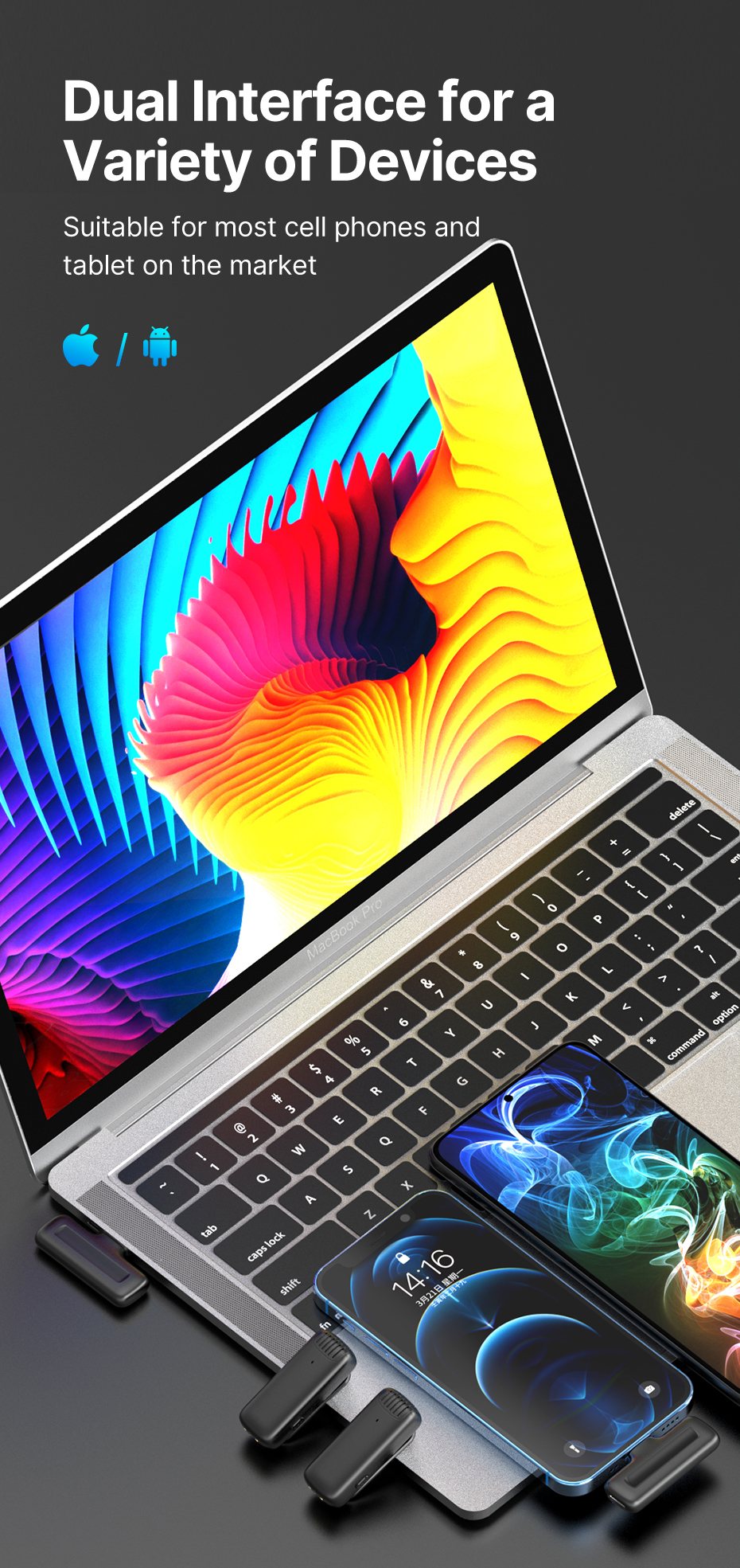 Ulanzi J12 système de Microphone Lavalier sans fil Audio vidéo enregistrement vocal micro pour iPhone Android téléphone Mobile ordinateur portable PC Live Ulanzi J12 système de Microphone Lavalier sans fil Audio vidéo enregistrement vocal micro pour iPhone Android téléphone Mobile ordinateur portable PC Live