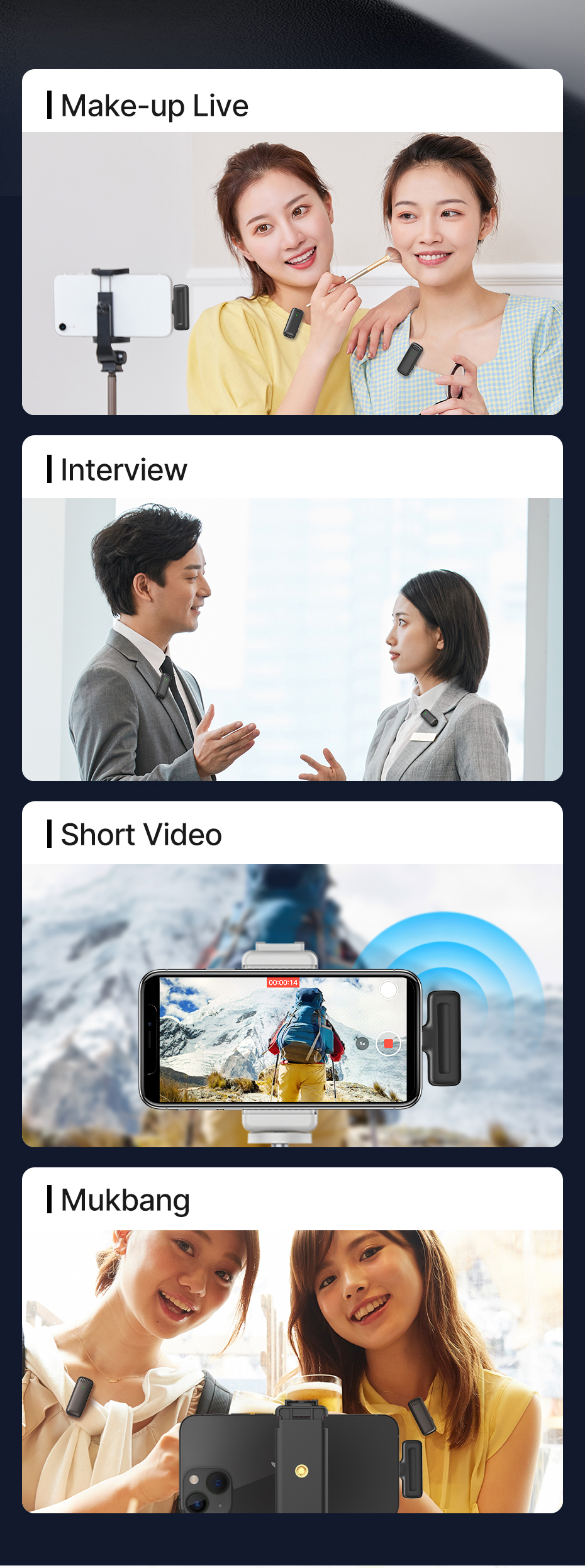 Ulanzi J12 système de Microphone Lavalier sans fil Audio vidéo enregistrement vocal micro pour iPhone Android téléphone Mobile ordinateur portable PC Live Ulanzi J12 système de Microphone Lavalier sans fil Audio vidéo enregistrement vocal micro pour iPhone Android téléphone Mobile ordinateur portable PC Live