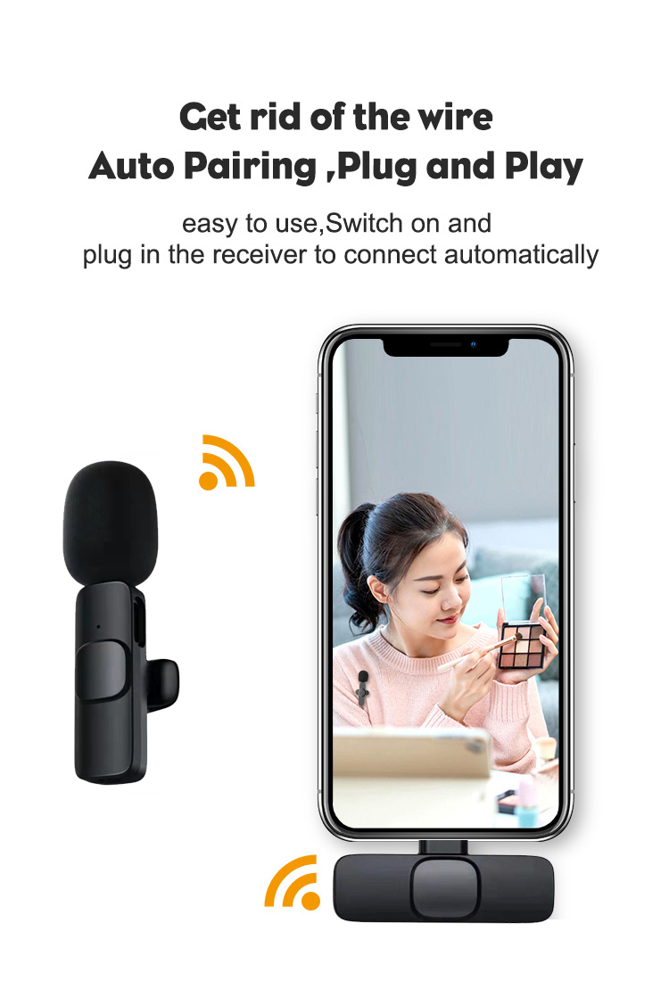 Nouveau micro Lavalier sans fil, Portable, pour enregistrement Audio vidéo, pour iPhone, Android, diffusion en direct, téléphone de jeu