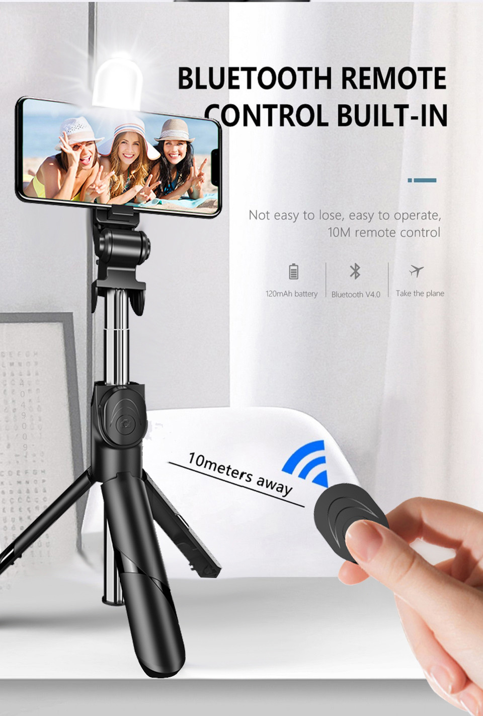Perche à Selfie sans fil Bluetooth Perche à Selfie sans fil Bluetooth