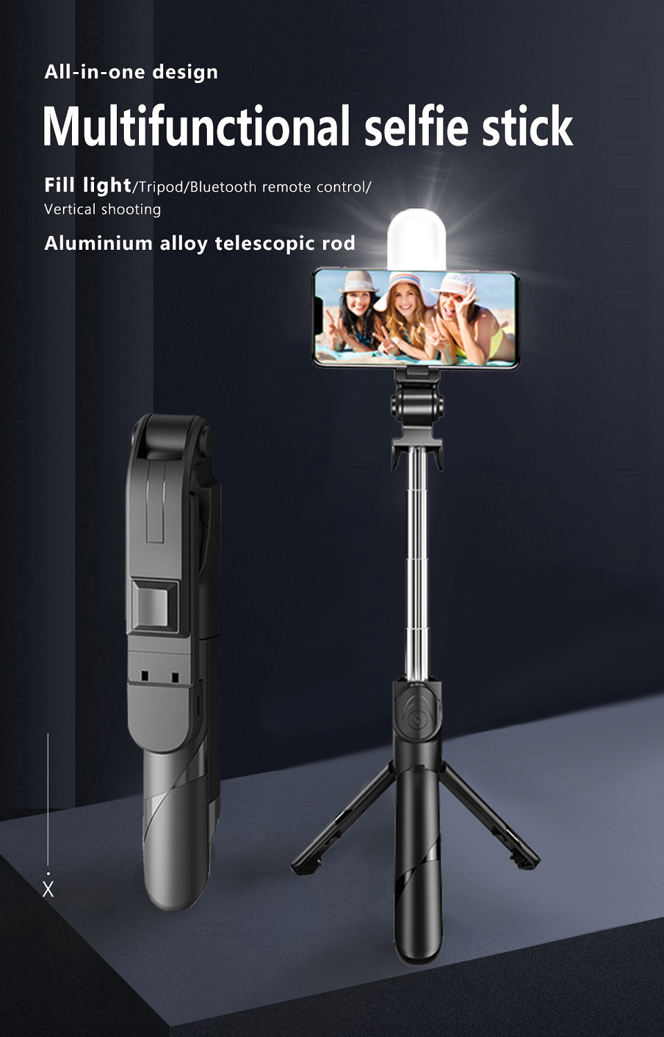 Perche à Selfie sans fil Bluetooth Perche à Selfie sans fil Bluetooth