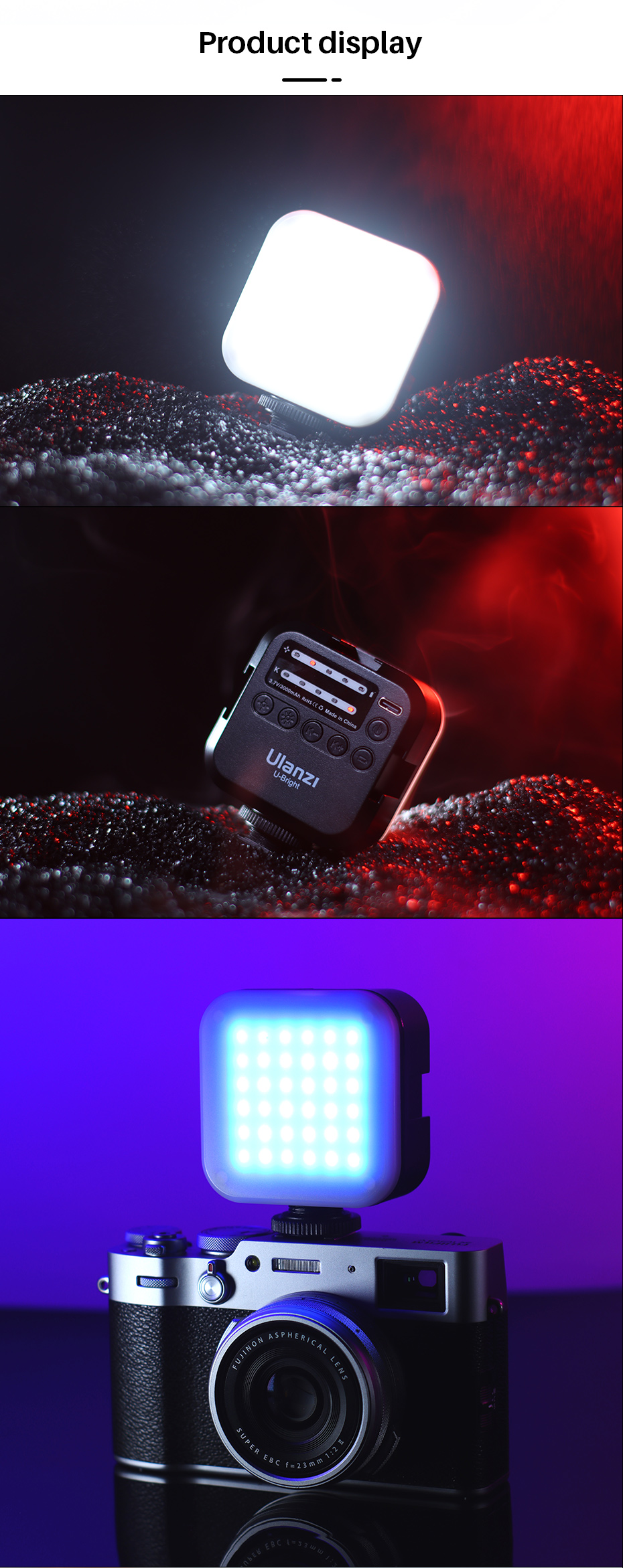 Viji VL81 LED lampe vidéo pour appareil photo 3200-5600K