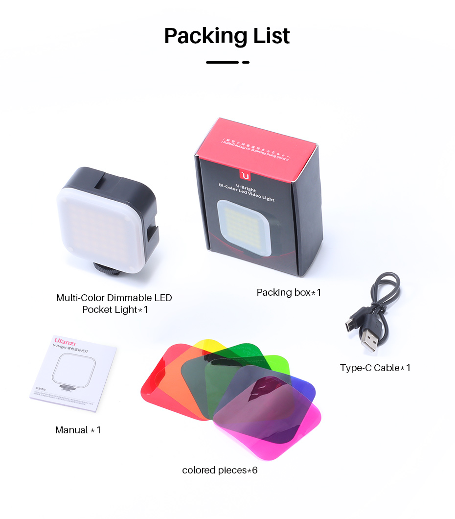 Viji VL81 LED lampe vidéo pour appareil photo 3200-5600K