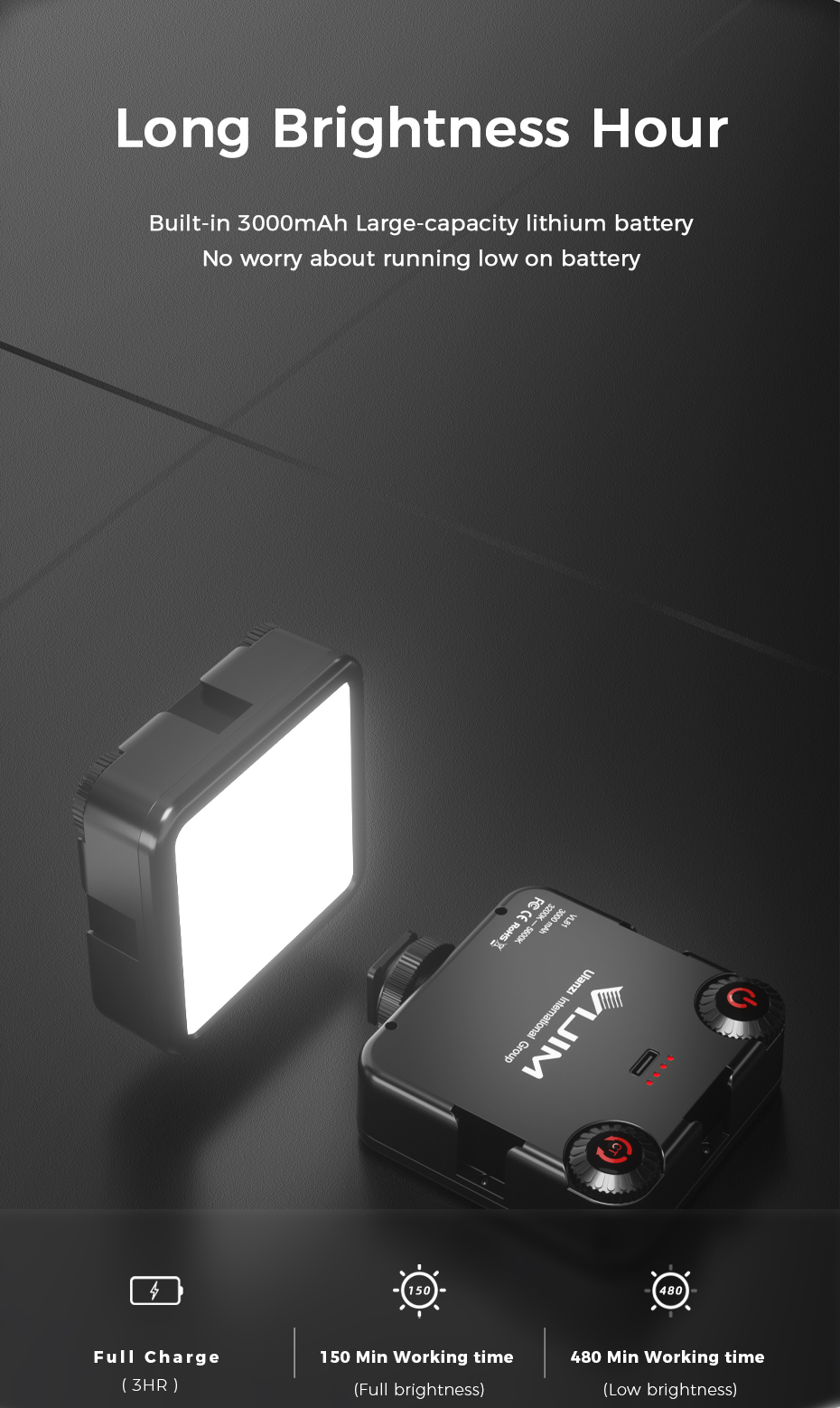 Viji VL81 LED lampe vidéo pour appareil photo 3200-5600K