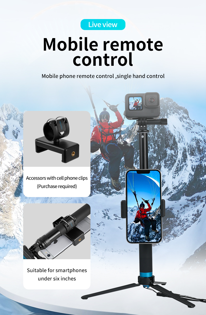 TELESIN – trépied monopode en alliage d'aluminium de 0.9M