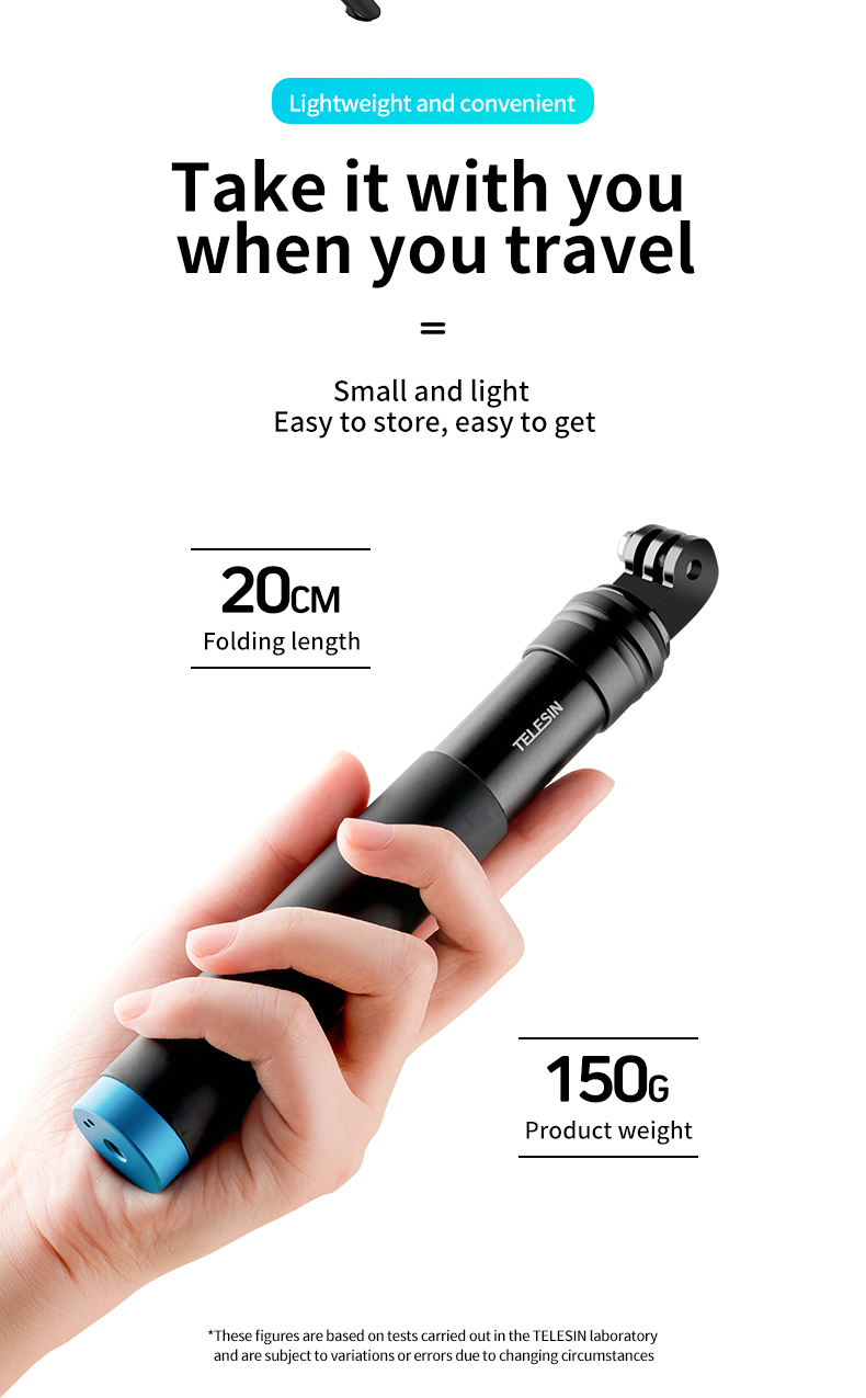 TELESIN – trépied monopode en alliage d'aluminium de 0.9M