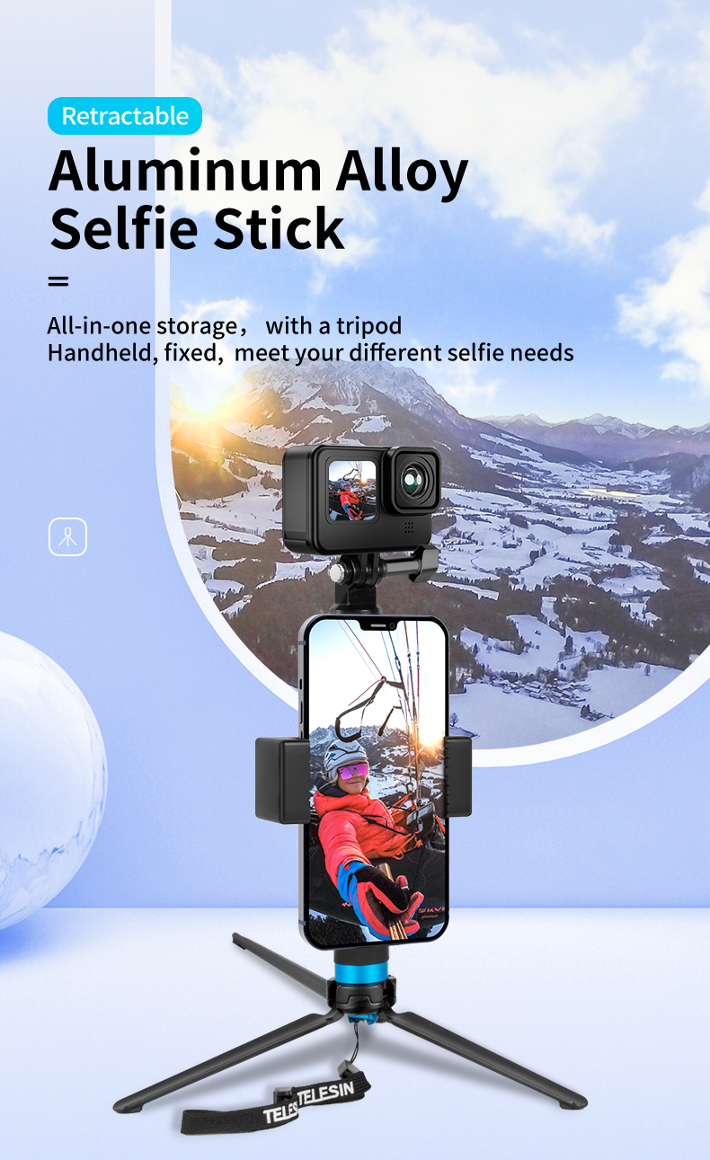 TELESIN – trépied monopode en alliage d'aluminium de 0.9M