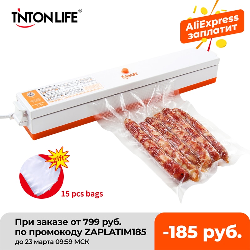 Scelleur sous vide Machine d’emballage 220V/110V ménage alimentaire scellant sous vide Film scellant sous vide emballeur y compris 15 pièces sacs